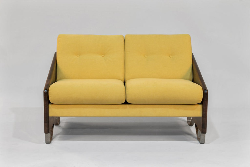 Loveseat – Peyton Mimosa with Zebra Arms (Mocha & Natural)