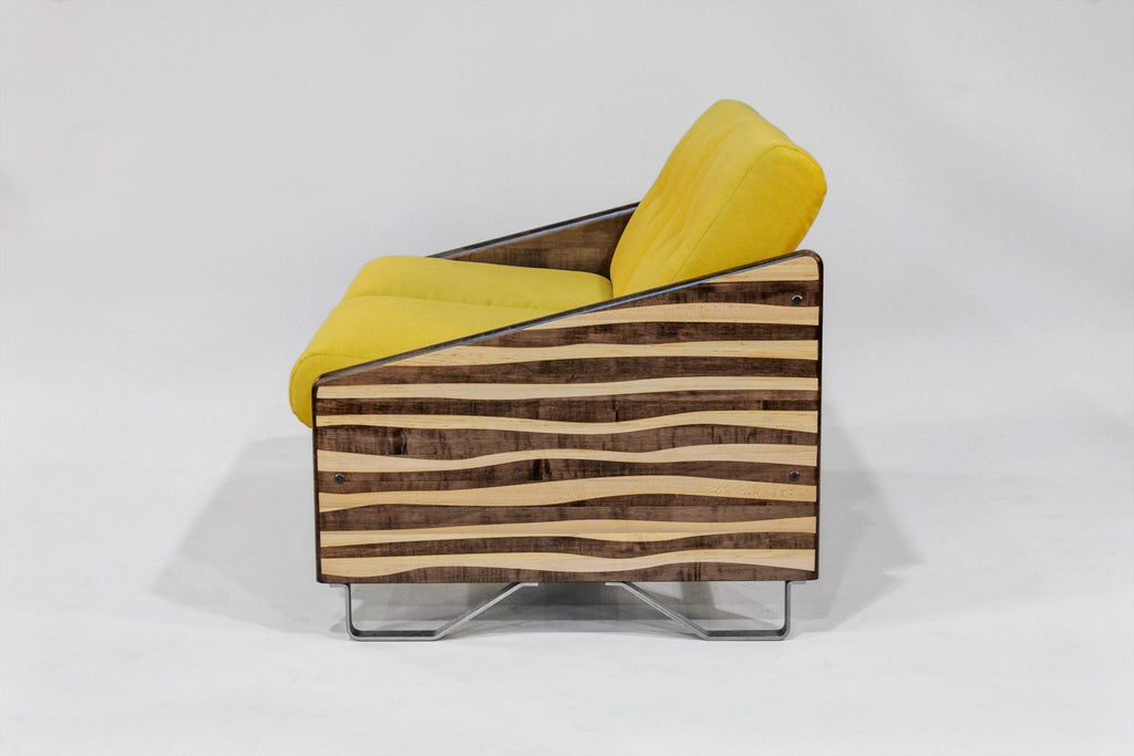 Loveseat – Peyton Mimosa with Zebra Arms (Mocha & Natural)