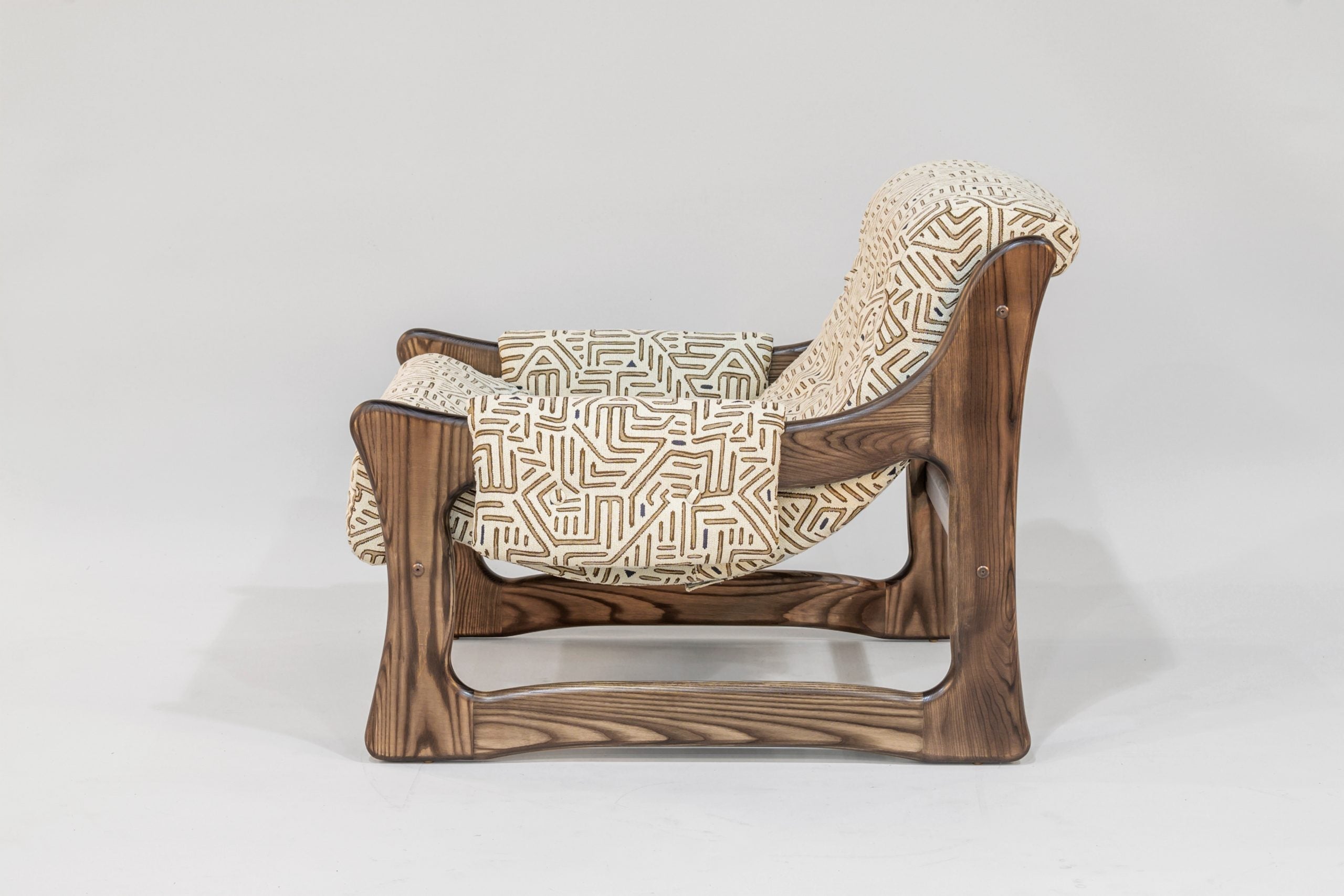 Chair & Ottoman – Tresori with Flamed Ash Arms (Wenge)