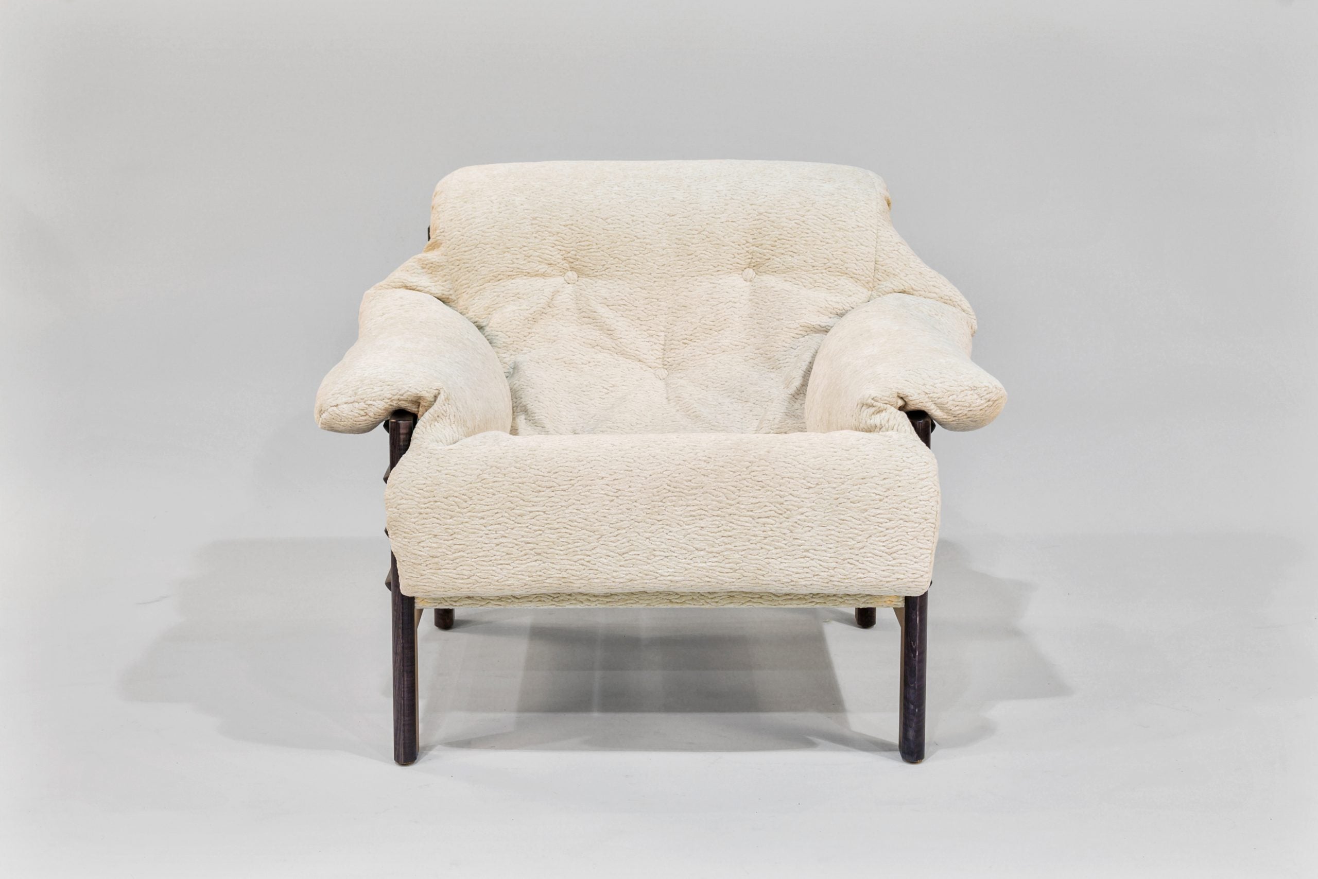 Chair & Ottoman – Taye with Tiger Maple Arms (Black)