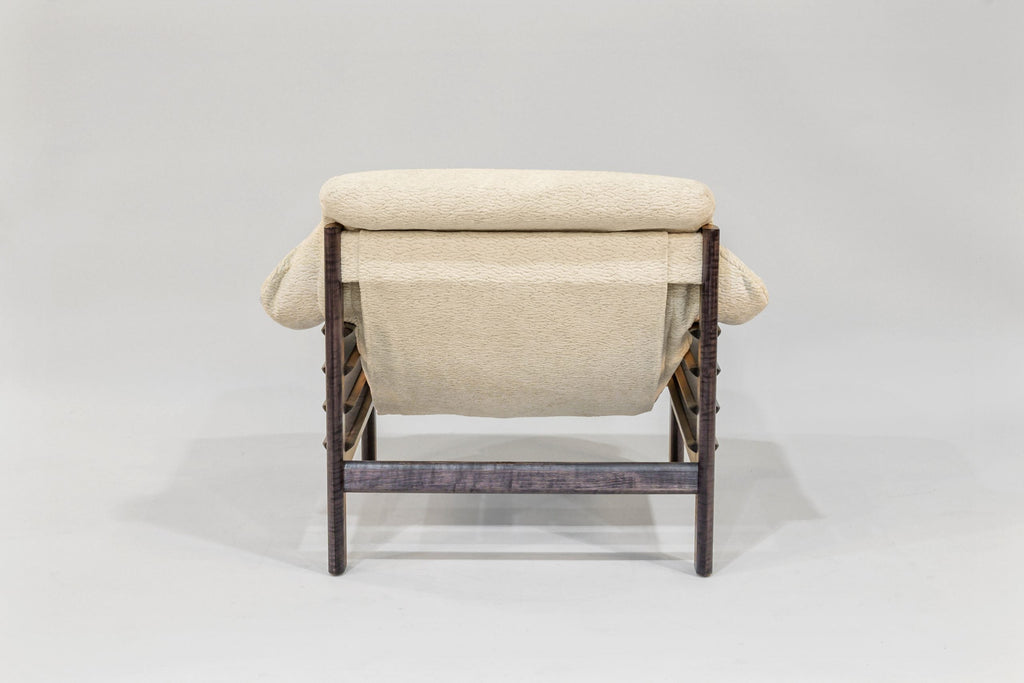 Chair & Ottoman – Taye with Tiger Maple Arms (Black)