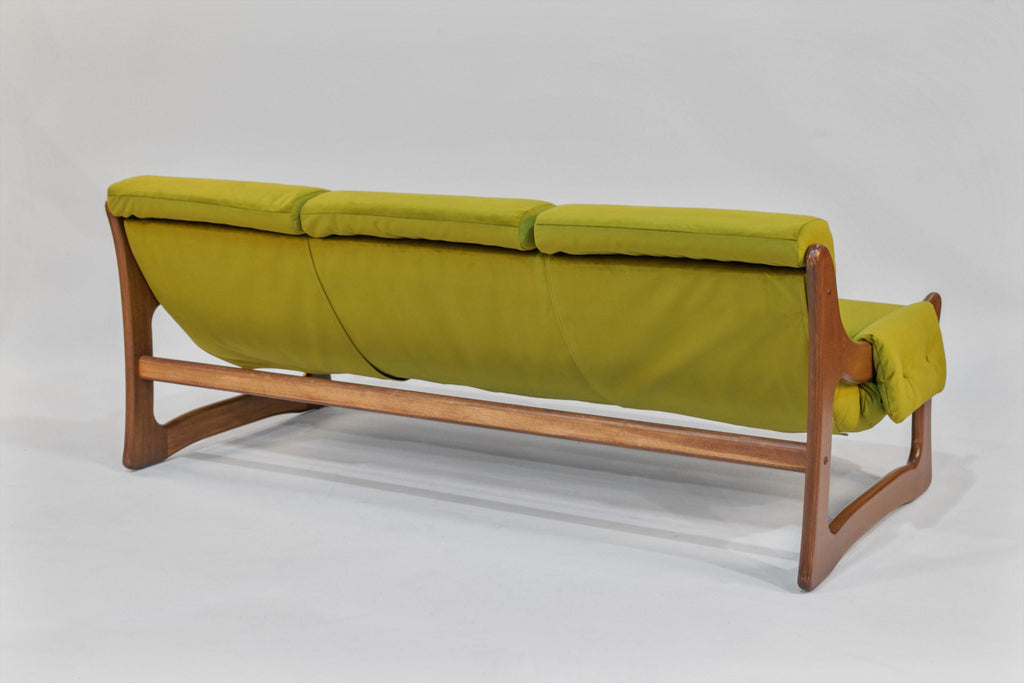 Sofa – Chronicle Cypress with Choice Hardwood Arms (Walnut Stain)