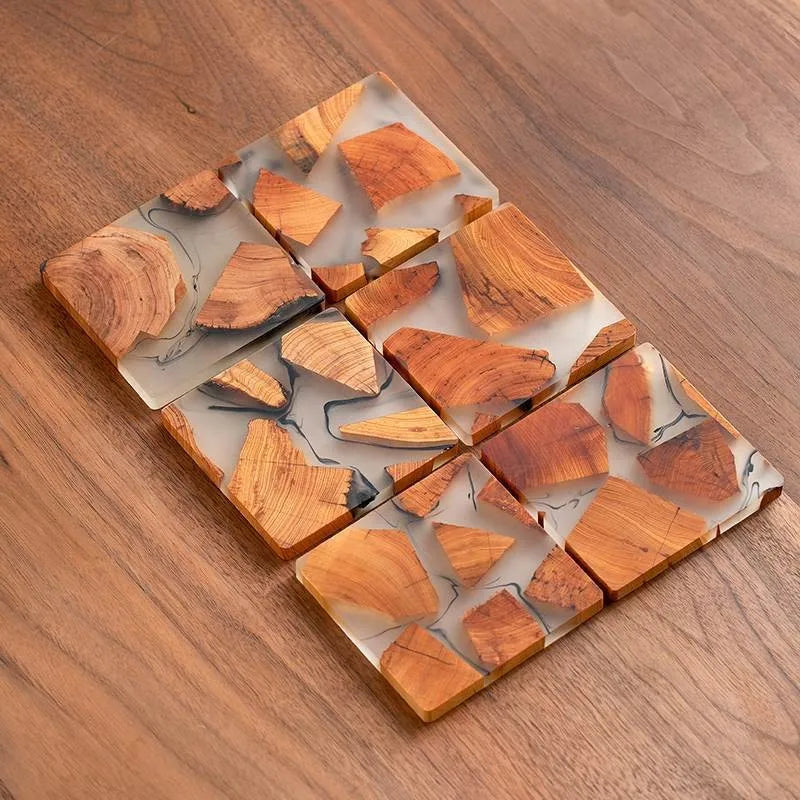 Resin Pine Wood Coaster