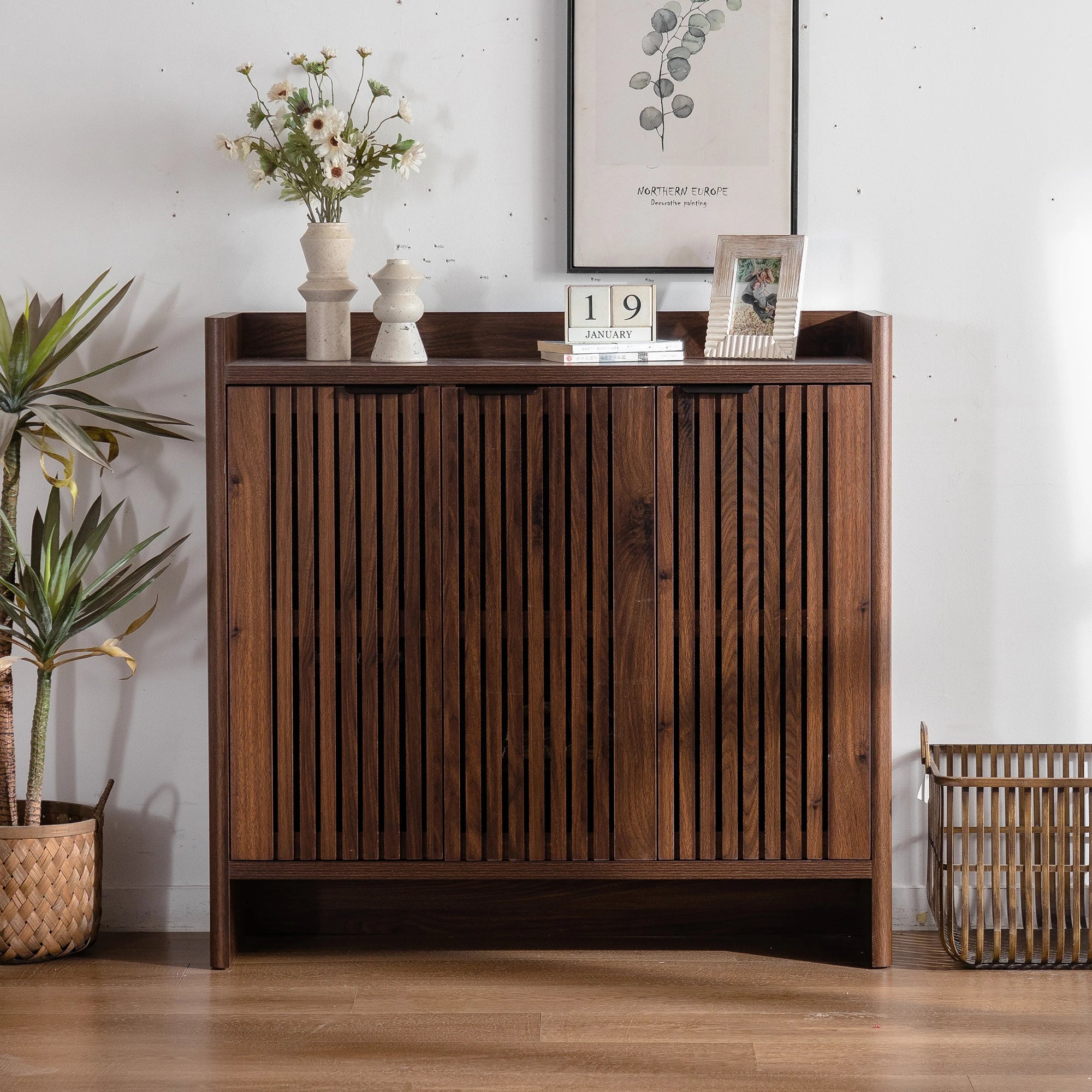 5-Tier Shoe Cabinet – Shutter Doors