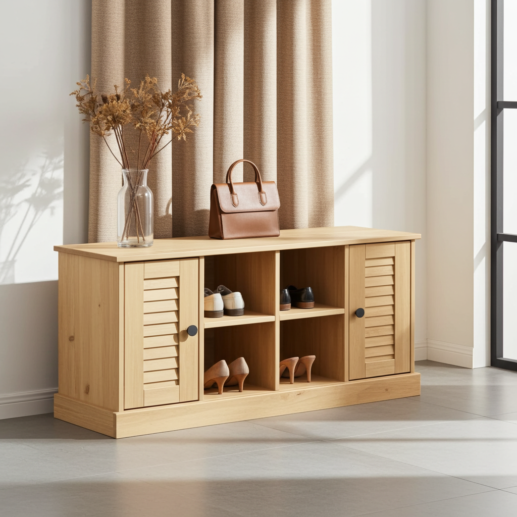 Solid Pine Shoe Bench