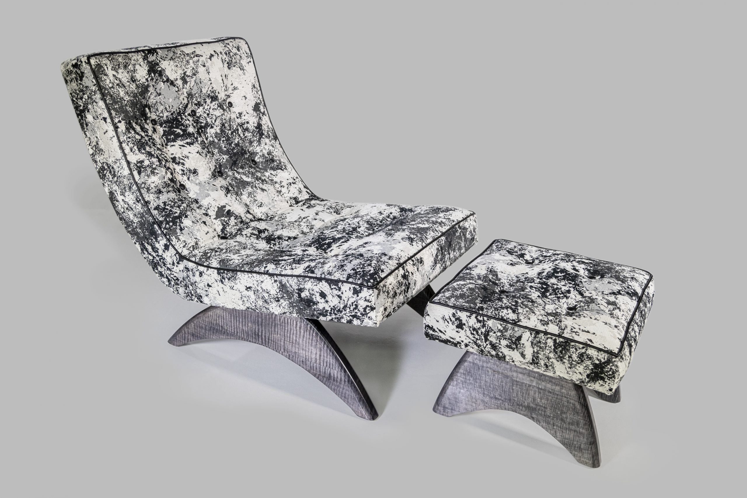 Lounge Chair and Ottoman – Black and White